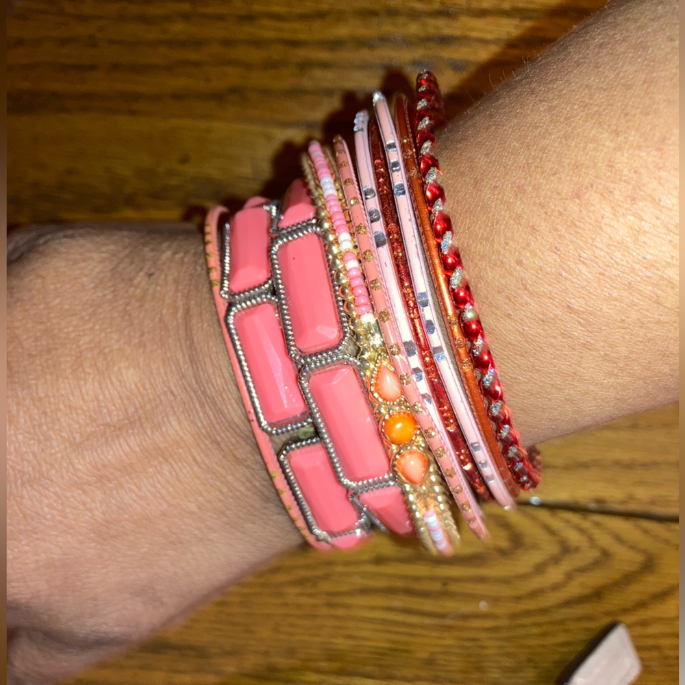 Stackable Bracelets Bundle- Coral colors